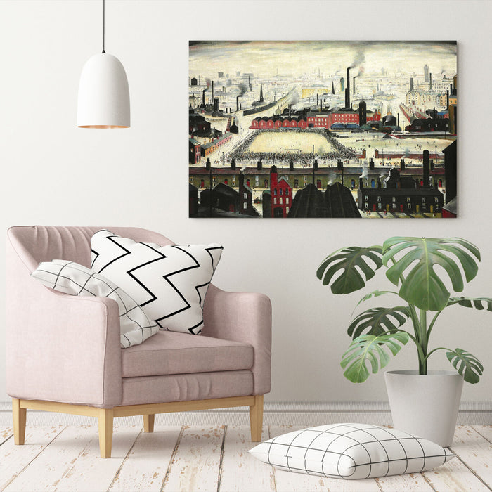 The Football Match CANVAS WALL ART PRINT ARTWORK PAINTING FRAMED LS Lowry Style