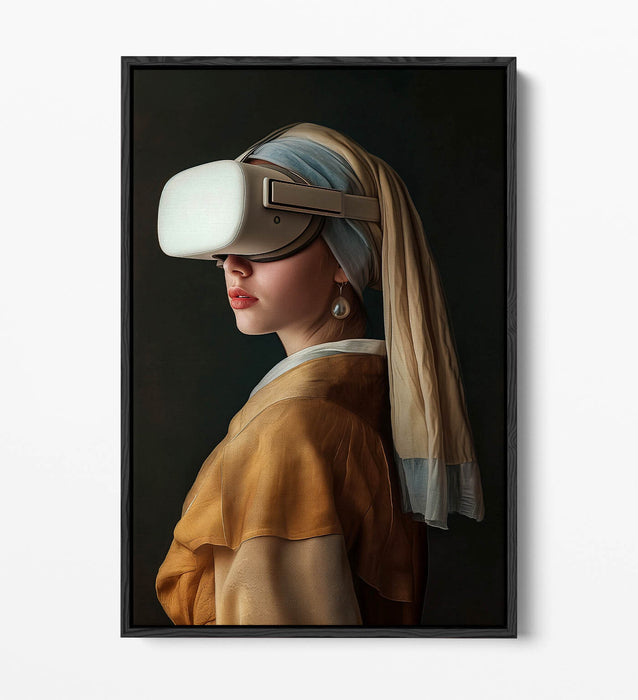 Pearl Earring Canvas – Contemporary Float Effect Canvas Wall Art Print with Premium Varnish Finish