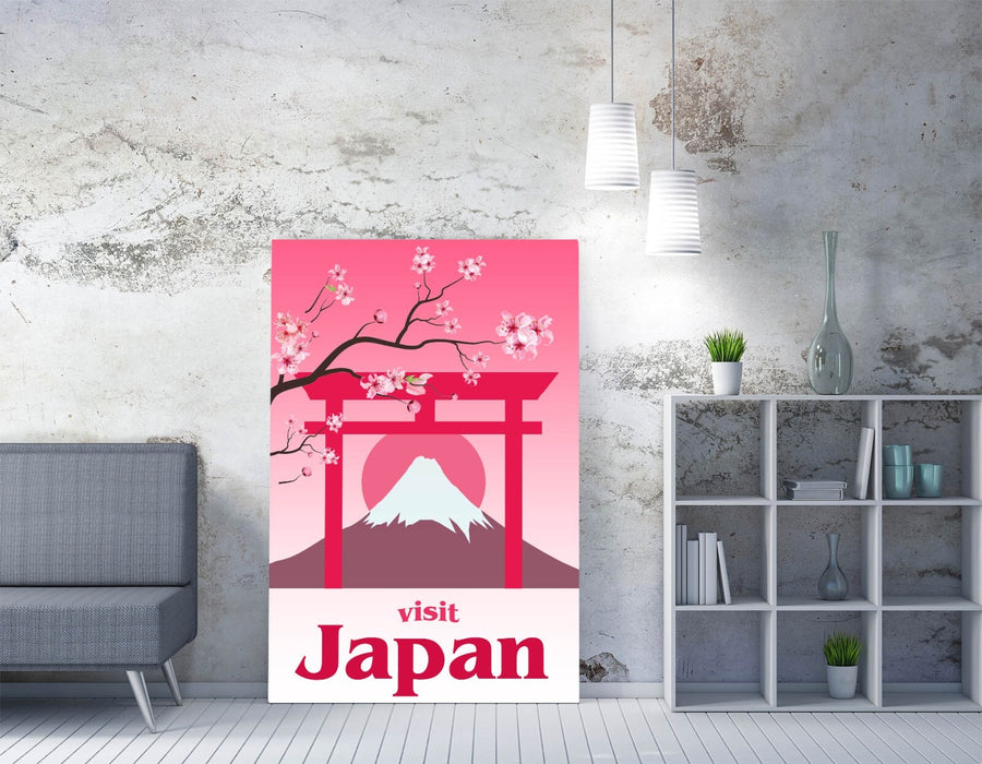 VINTAGE RETRO KAWAII PINK JAPAN TRAVEL POSTER -CANVAS WALL ART PICTURE PRINT