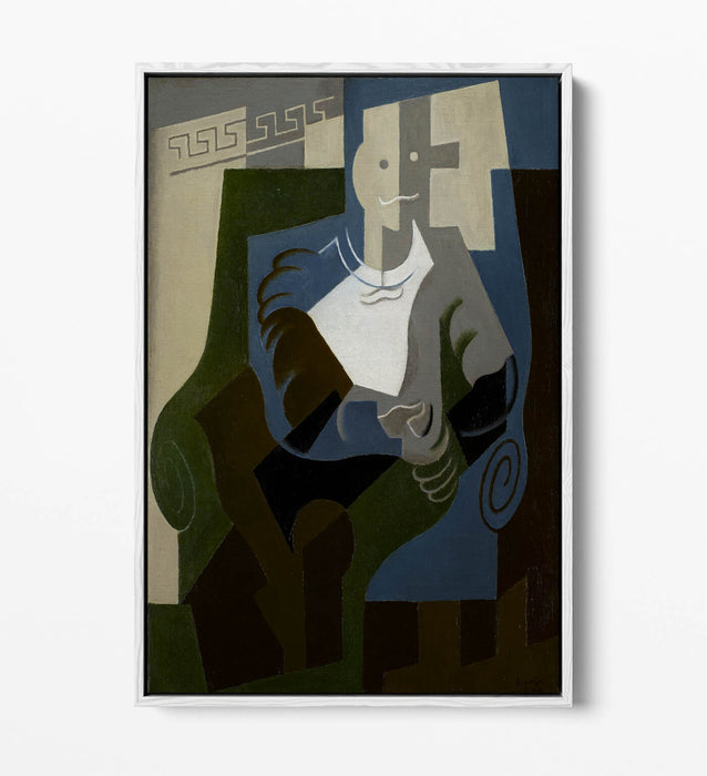 JUAN GRIS, SEATED HARLEQUIN -FLOAT EFFECT CANVAS WALL ART PRINT