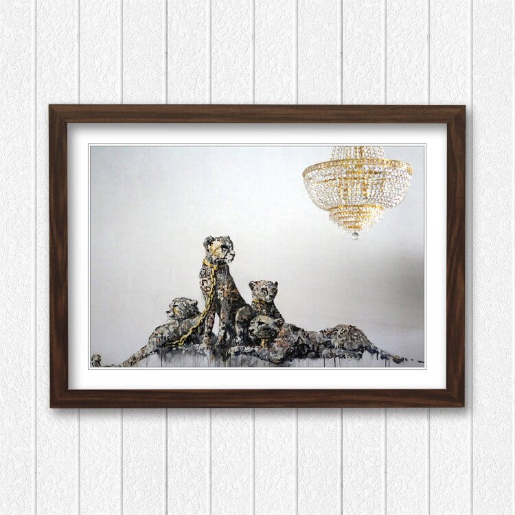 Banksy Framed Art Poster – Urban Street Art Print With Woodgrain Frame Design