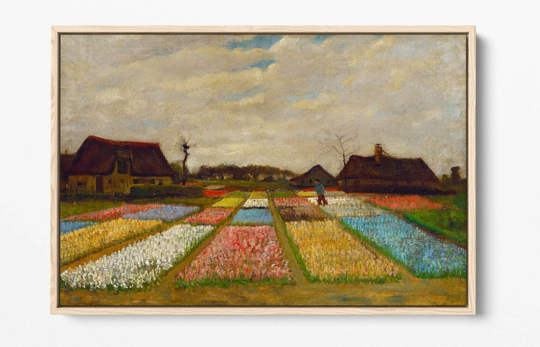 VAN GOGH FIELD OF BULBS HOLLAND -FLOAT EFFECT CANVAS WALL ART PIC PRINT- GREEN