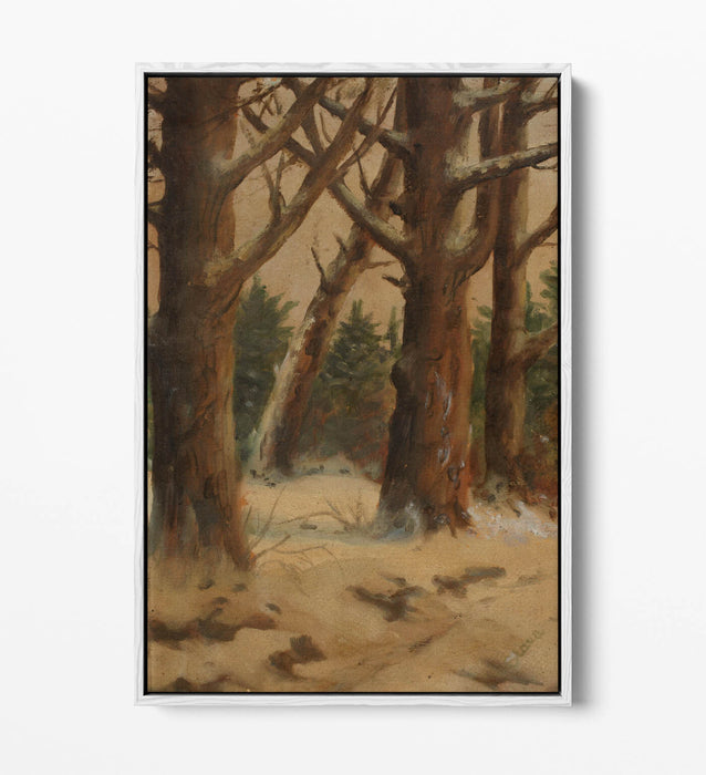 Canvas Wall Art - Forest Winter Painting | Premium Float Effect Canvas Print