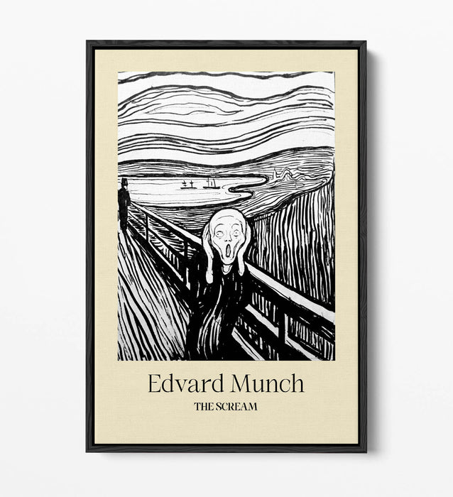 EDVARD MUNCH, THE SCREAM LITHOGRATH POSTER -FLOAT EFFECT CANVAS WALL ART PRINT