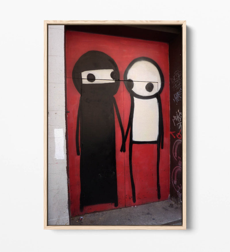 Graffiti Canvas Art - Muslim Graffiti Print on Float Effect Canvas Wall Art