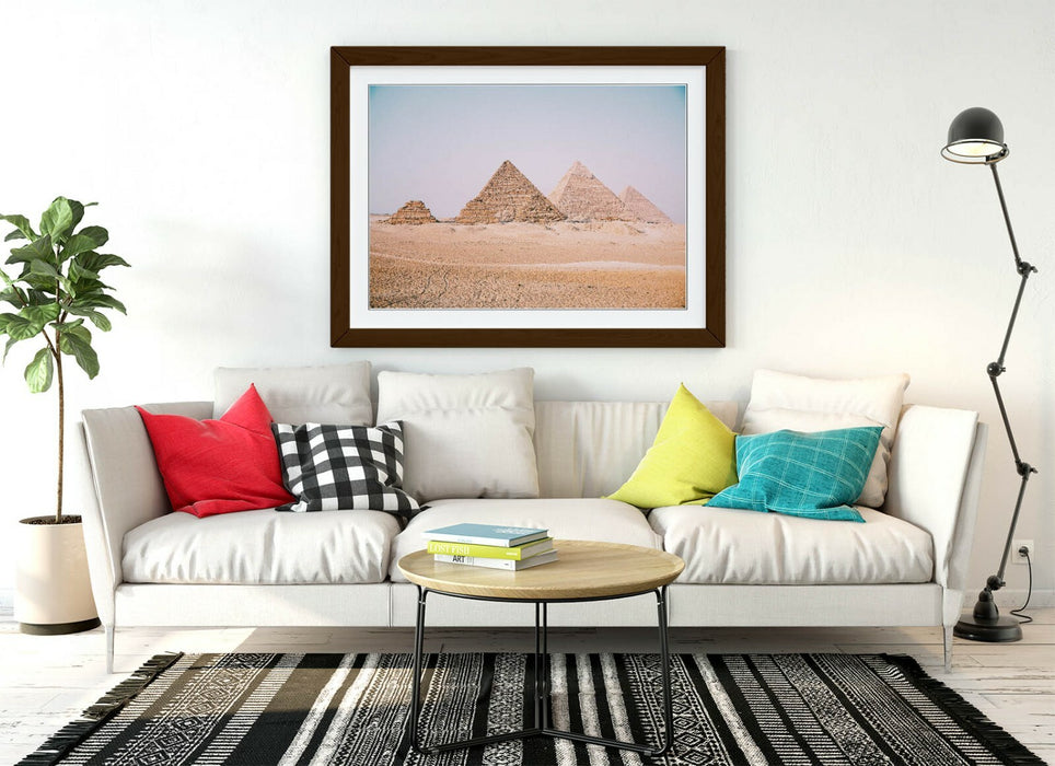 Pyramids Of Giza Art – Framed Photography Print With Natural Wood Frame