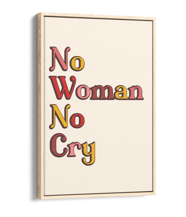 "NO WOMAN NO CRY" BOB MARLEY HOME LOVE QUOTE -FLOAT EFFECT CANVAS ART PRINT