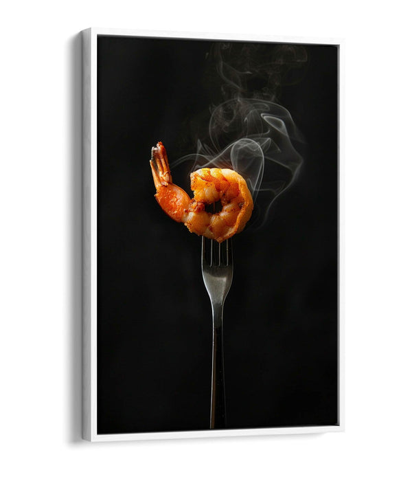 Prawn Kitchen Canvas - Float Effect Art With Premium Varnish Finish Frame