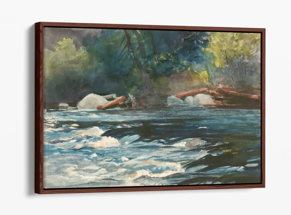 Canvas Wall Art - Winslow Homer The Rapids Hudson River Float Effect Print
