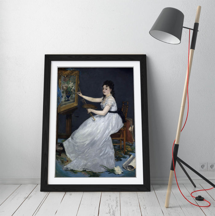 Framed Art Poster - Portrait Art Print by Edouard Manet | Wood Grain Frame, Ready to Hang