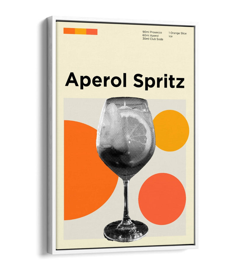 Aperol Spritz Poster - Funky Float Effect Canvas Wall Art | Handmade UK