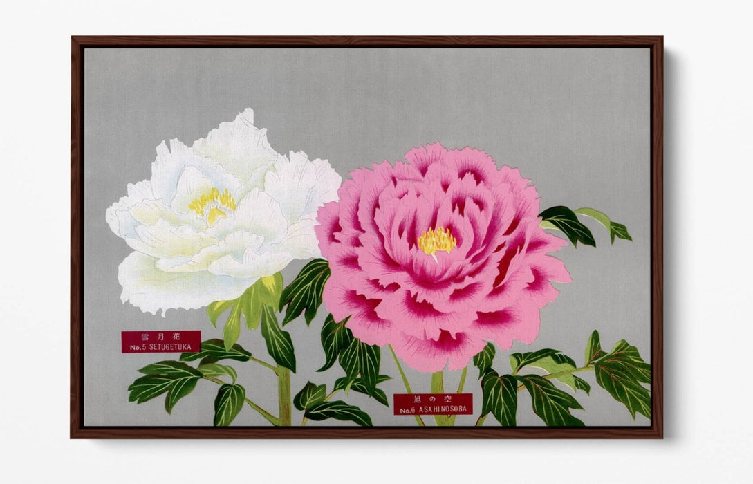 Vintage Canvas Wall Art – Pink White Flowers Art | Handmade Peonies Wall Decor