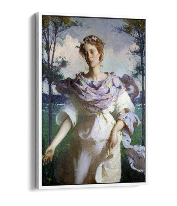 FRANK W. BENSON, SUMMER -FLOAT EFFECT CANVAS WALL ART PICTURE PRINT