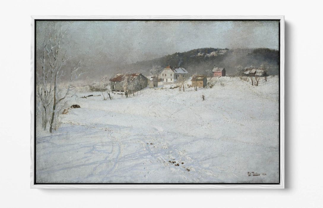 Canvas Wall Art – FRITS THAULOW Winter Float Effect Print on Premium Frame