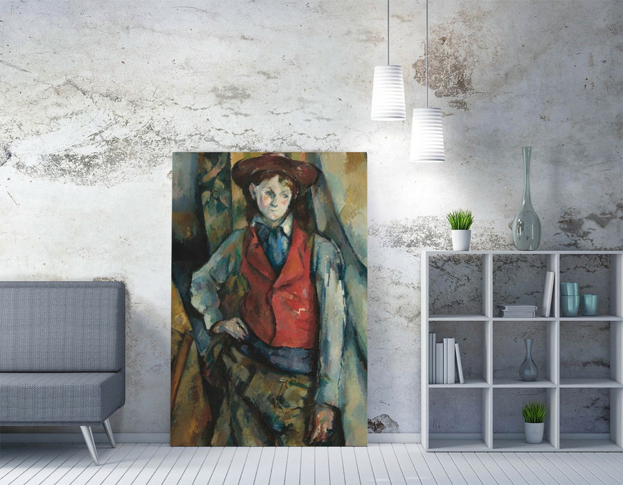Canvas Wall Art – Paul Cézanne Red Vest Painting | Handmade Archival Print