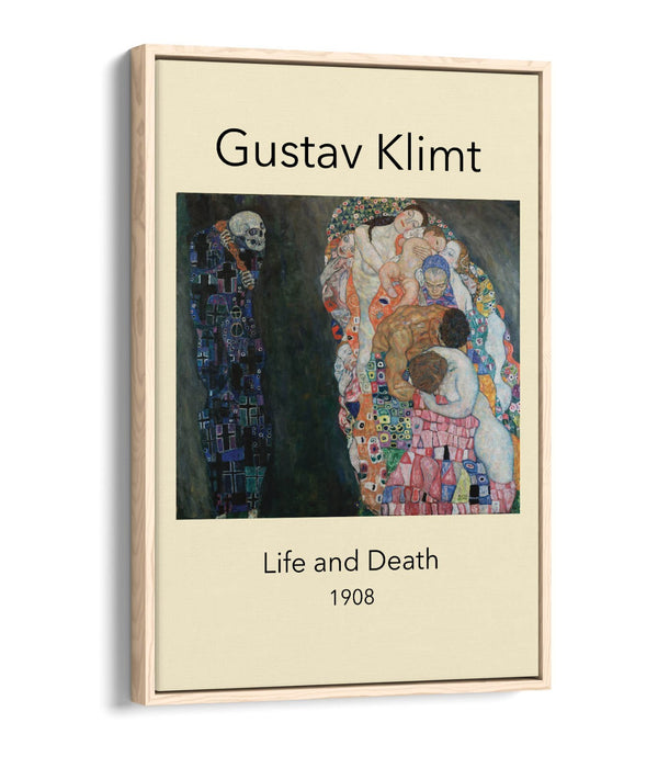 GUSTAV KLIMT, LIFE AND DEATH -FLOAT EFFECT CANVAS WALL ART PRINT