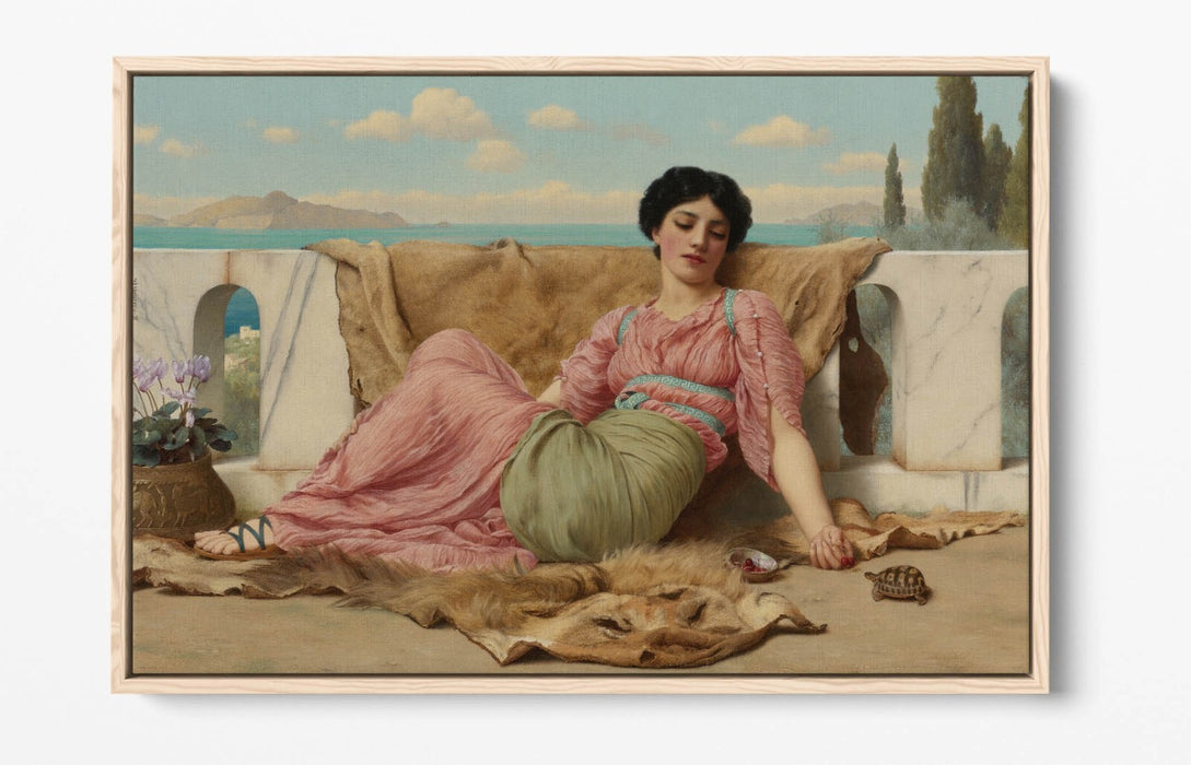 JOHN WILLIAM GODWARD, THE QUIET PET -FLOAT EFFECT CANVAS WALL ART PRINT