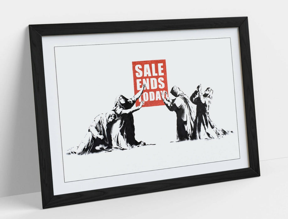 BANKSY - ART FRAMED POSTER PICTURE PRINT - RED BLACK & WHITE