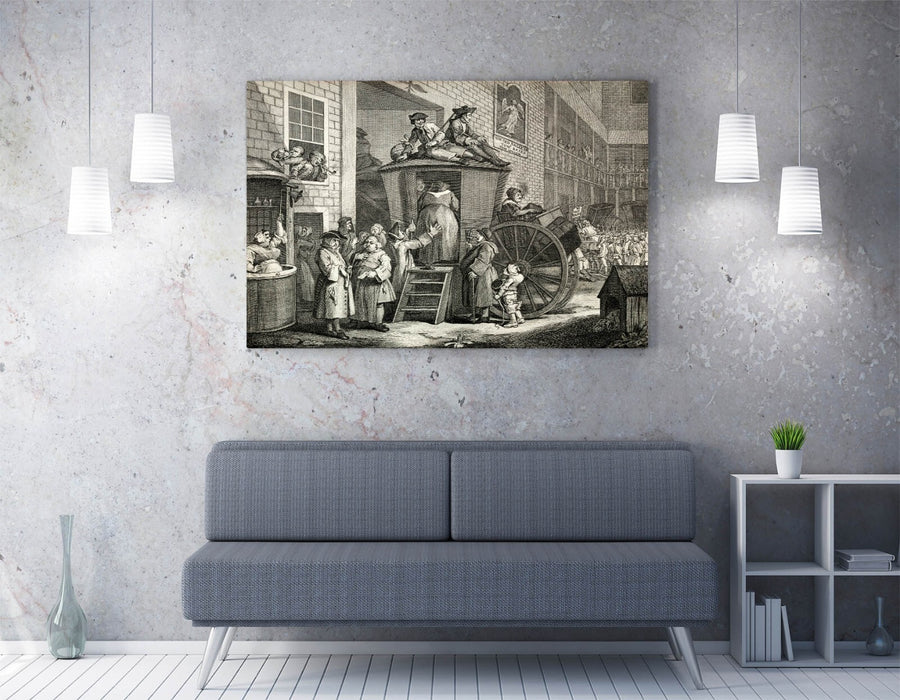 Canvas Wall Art - William Hogarth Stage Coach Painting | Handmade Ready To Hang Print