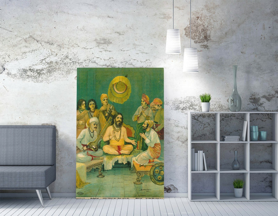 DHURANDHAR, SHIVAJI RAMDAS BHET -CANVAS WALL ART PRINT ARTWORK- INDIAN PAINTING