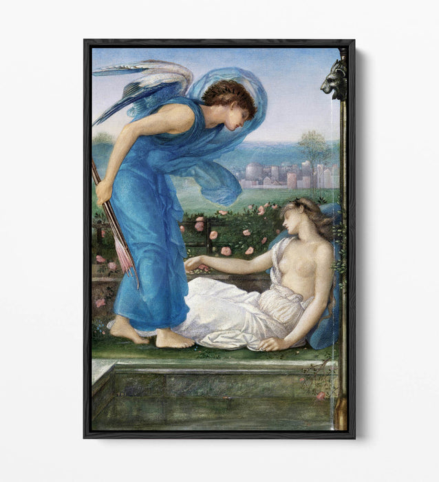 Float Effect Canvas Art - Cupid & Psyche by Burne-Jones | Handmade UK 30mm Deep Frame