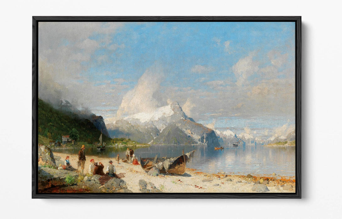 GEORG ANTON RASMUSSEN, A SUMMER DAY -FLOAT EFFECT CANVAS WALL ART PRINT