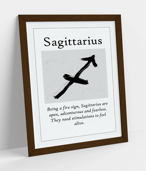 SAGITTARIUS STAR ZODIAC ASTOLOGY QUOTE SLOGAN -FRAMED WALL ART PICTURE PRINT