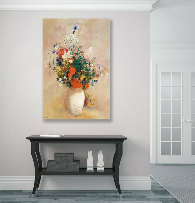 Vase of Flowers CANVAS WALL ART ARTWORK FRAMED PRINT Colourful Odilon Redon