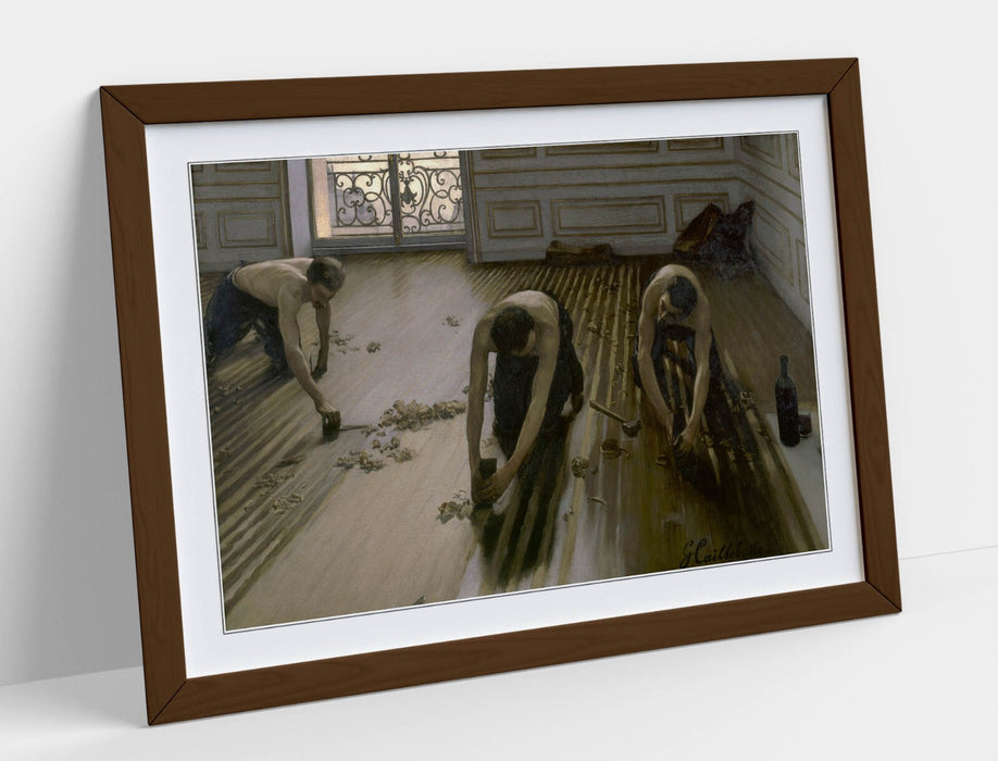 Framed Wall Art - Gustave Caillebotte Floor Scrapers Painting, Matte Paper Print