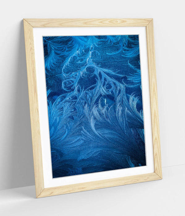 Framed Wall Art - Blue Feather Print Close Up Pattern | Handmade Home Decor Prints