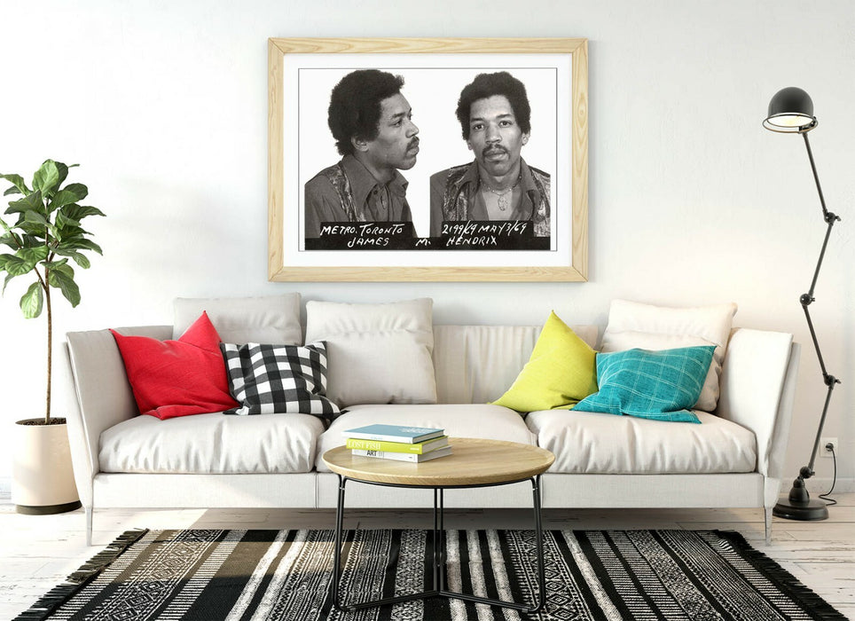 JIMI HENDRIX MUGSHOT 1 -ART FRAMED POSTER PICTURE PRINT ARTWORK- BLACK & WHITE