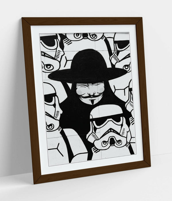 GUY FAWKES STORMTROOPERS GRAFFITI -ART FRAMED POSTER PICTURE PRINT ARTWORK-