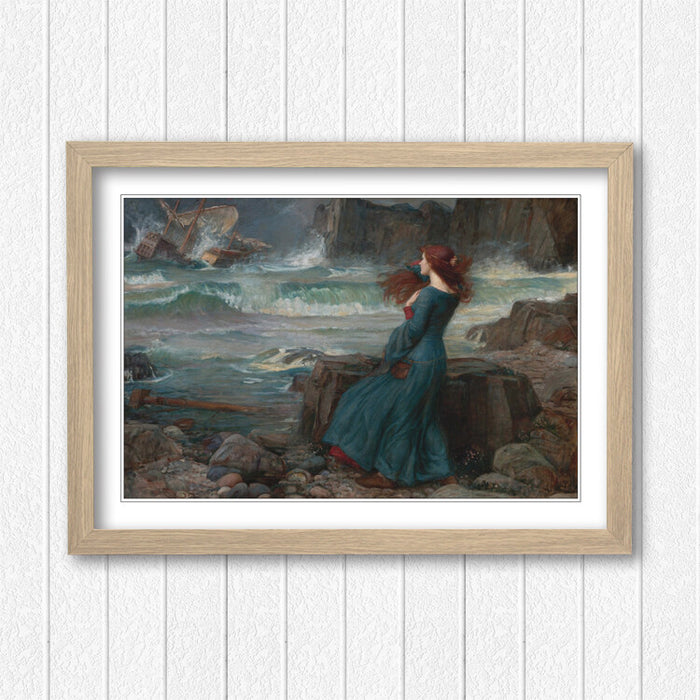 JOHN WILLIAM WATERHOUSE MIRANDA TEMPEST FRAMED ART POSTER PAINTING PRINT 4 SIZES