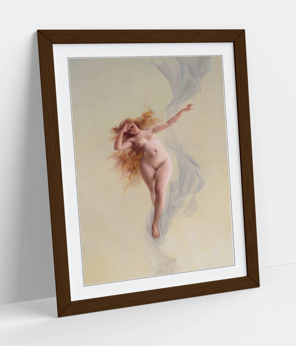 Framed Wall Art - Luis Ricardo Falero Dawn Painting Poster Print with MDF Wood Frame
