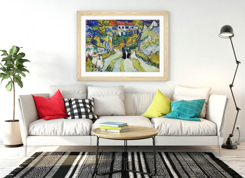 Framed Art Poster - Vincent Van Gogh Stairway At Auvers | Matte Paper Print UK Made