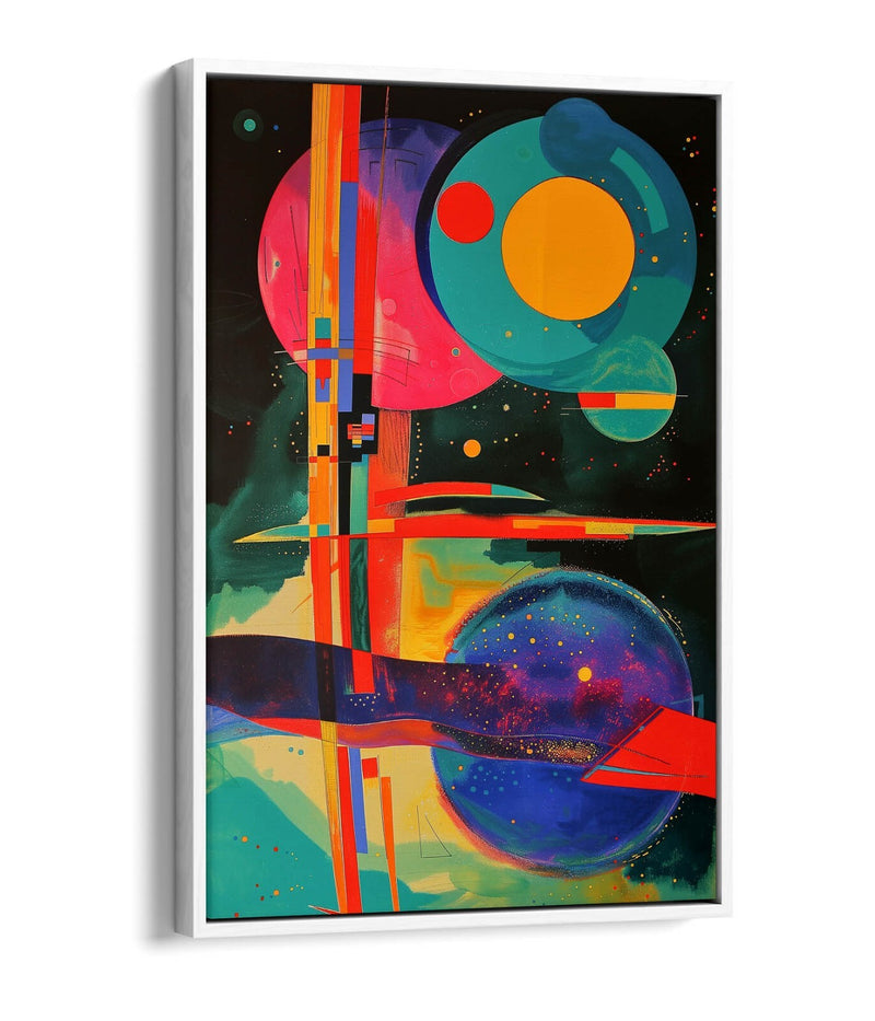 Abstract Canvas Art – Multi Colour Sci Fi Wall Decor With Float Effect Frame