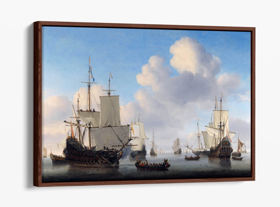 Canvas Wall Art – Willem Van De Velde Dutch Men O' War Float Effect Print