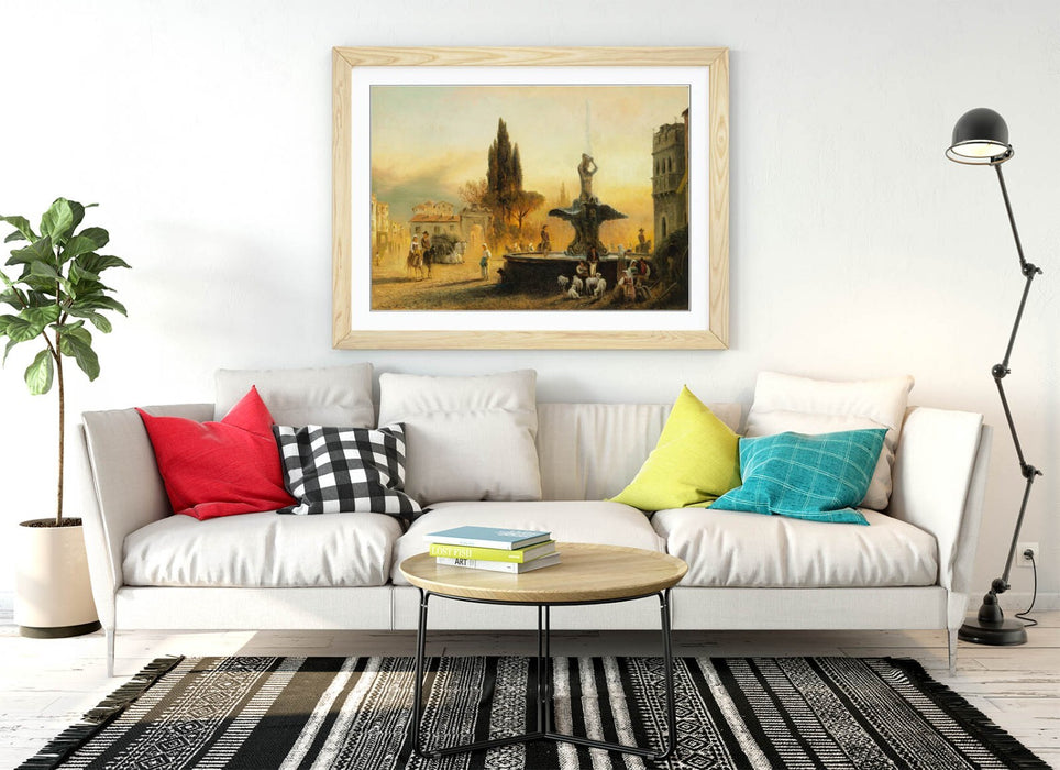 Framed Wall Art - Albert Arnz Piazza Barberini Print | Handmade Matte Poster