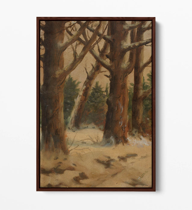 Canvas Wall Art - Forest Winter Painting | Premium Float Effect Canvas Print