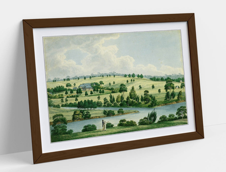 Framed Wall Art - Joseph Lycett Residence Of John Macarthur Painting Print