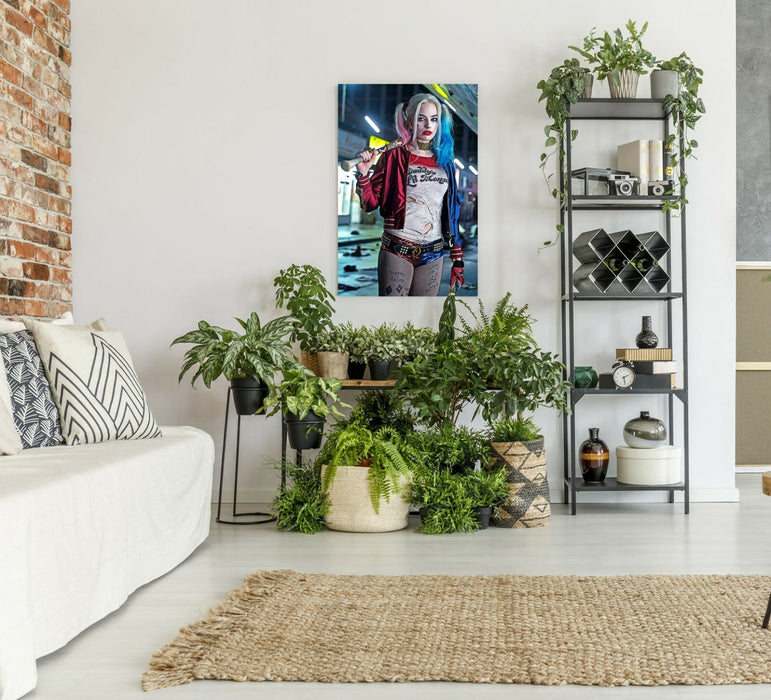 Harley Quinn Canvas Art – Suicide Squad Wall Print With Premium Varnish Finish