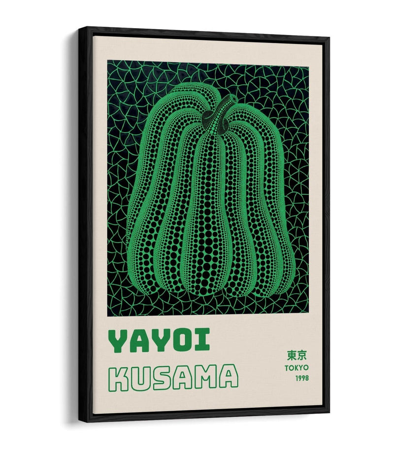 Green Pumpkin Canvas Art - Contemporary Wall Decor With Float Effect Frame