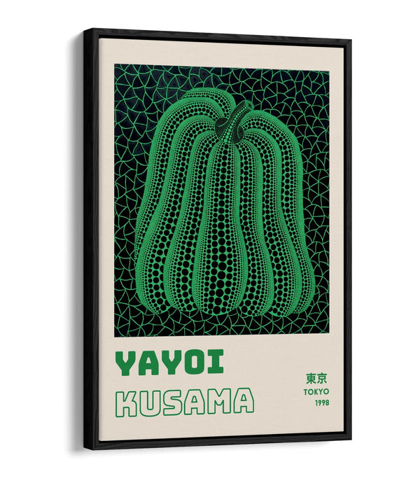 Green Pumpkin Canvas Art - Contemporary Wall Decor With Float Effect Frame