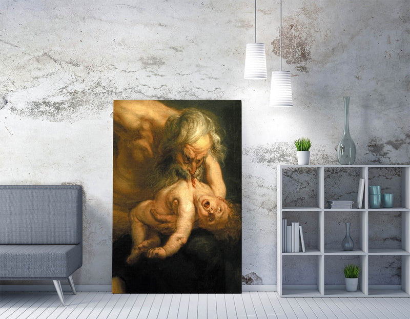 Canvas Wall Art Featuring Peter Paul Rubens Saturn Painting - Premium Handmade Print
