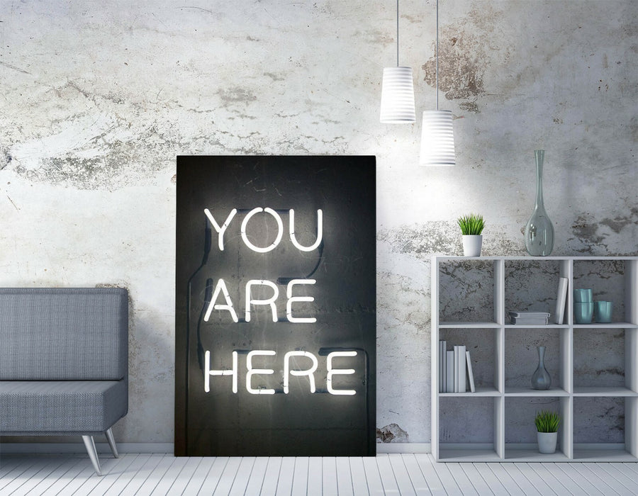 Canvas Wall Art - Neon Sign Slogan on Deep Frame | Handmade Vibrant Print