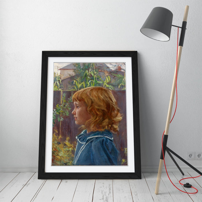 Framed Wall Art Poster - Otto Stark Portrait Young Girl Painting | Matte Finish Print