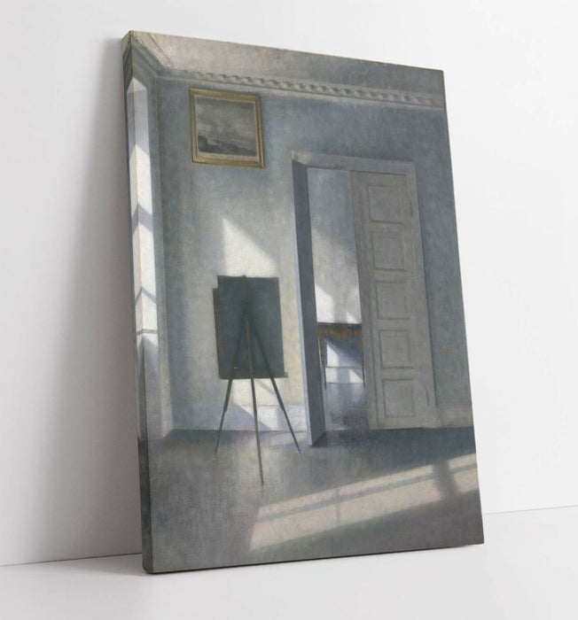 Canvas Wall Art by Legenderry Prints – Vilhelm Hammershoi Interior | Custom Frame Canvas Print