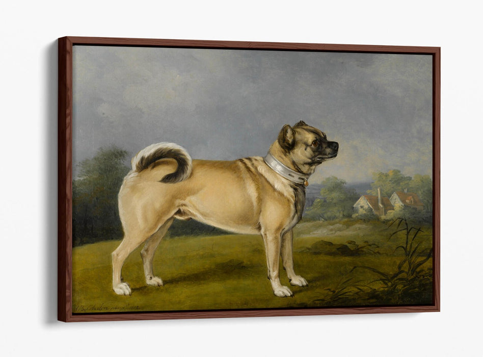 HENRY BERNARD CHALON, A FAVOURITE PUG -FLOAT EFFECT CANVAS WALL ART PRINT