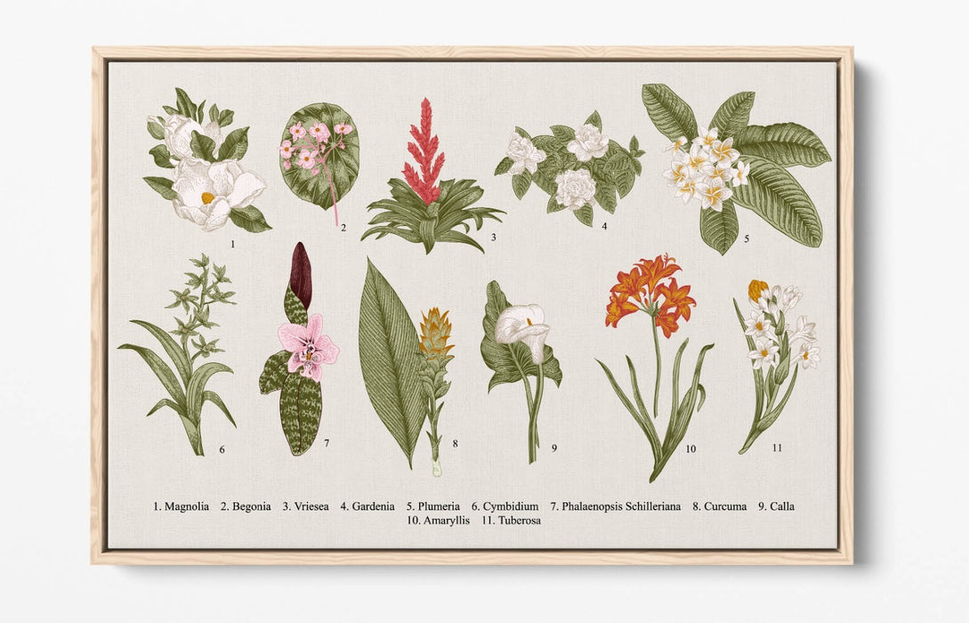 Canvas Wall Art – Flower Wall Decor | Handmade UK Canvas, Float Effect Frame