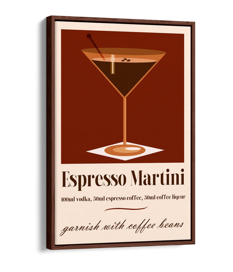 Espresso Martini Canvas – Float Effect Cocktail Wall Art With Premium Varnish Finish